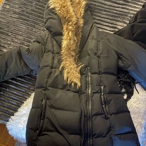 Woman’s Mackage Puffer Jacket with Faux Fur Hood